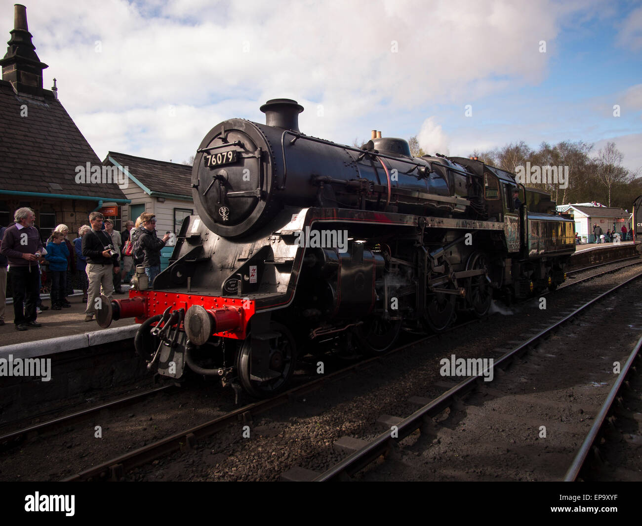 vintage steam locomotive 44871 LMS at Grosmont station,on The North ...