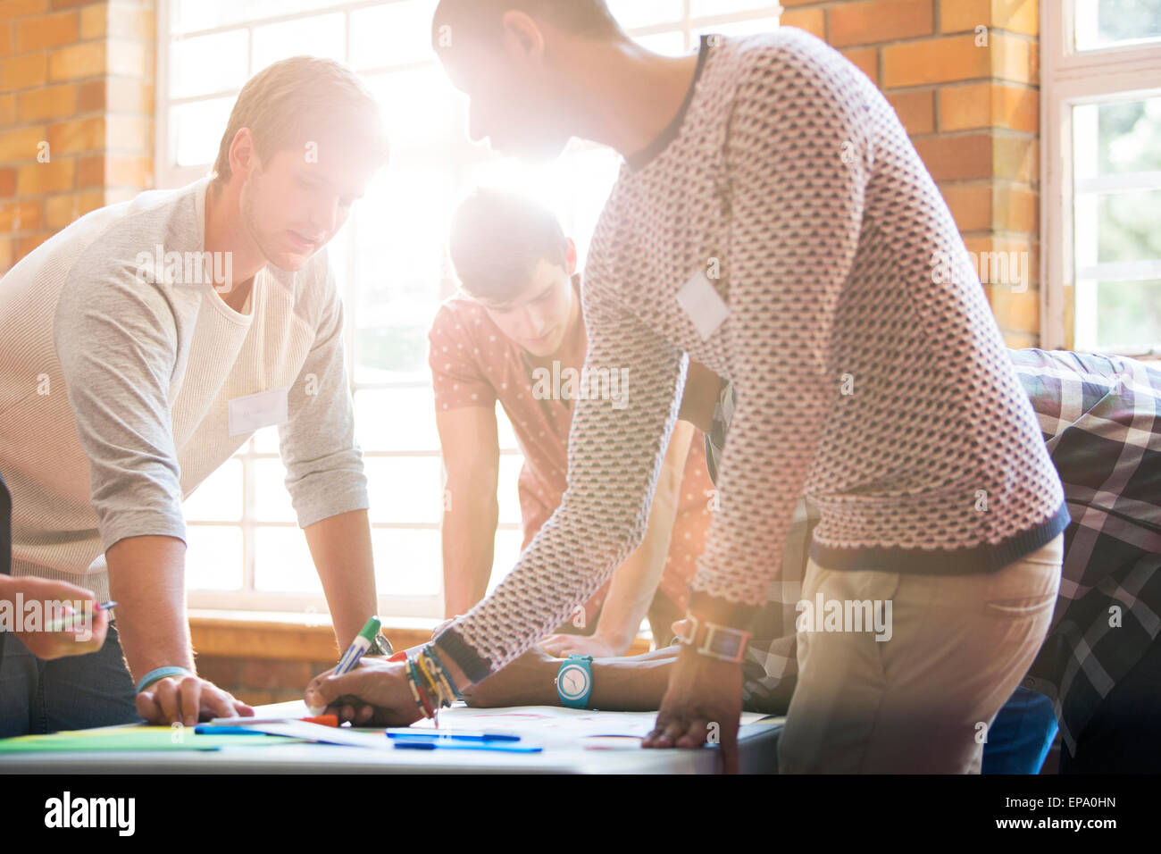 creative business people writing table Stock Photo
