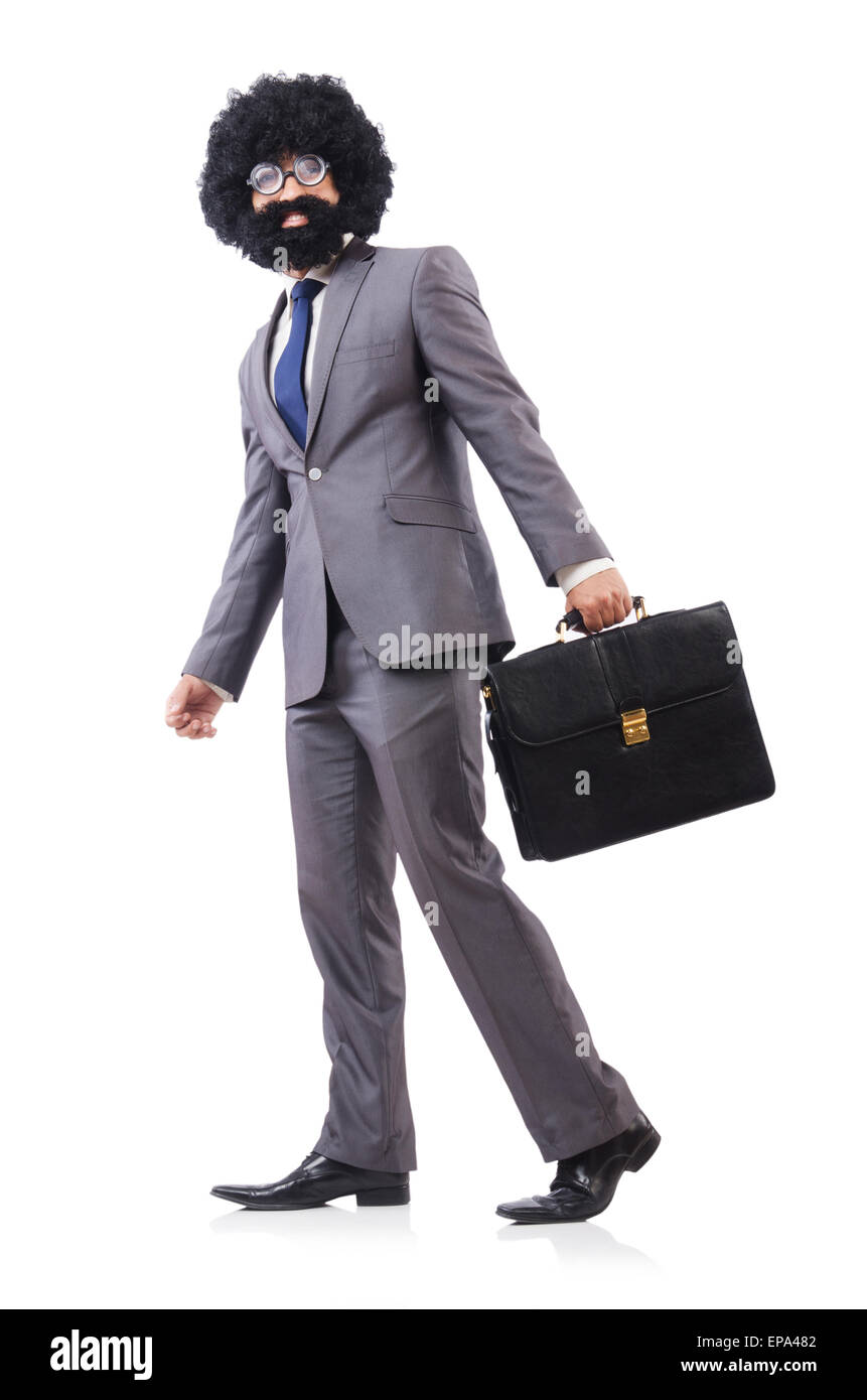 Businessman isolated on the white background Stock Photo - Alamy