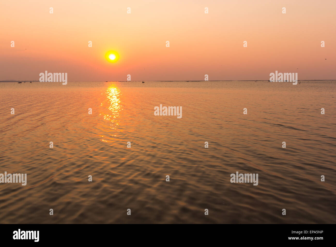 Scenic view of beautiful sunset above the sea Stock Photo - Alamy