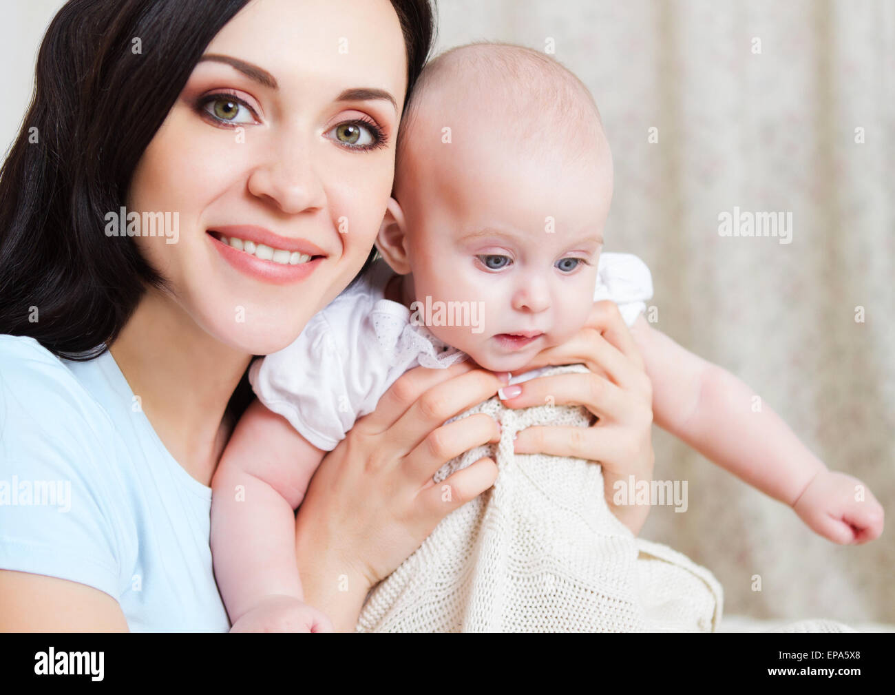 Happy Smiling Mother With Six Month Old Baby Girl Stock Photo Alamy Happy Smiling Mother With Six Month Old Baby Girl Stock Photo Alamy