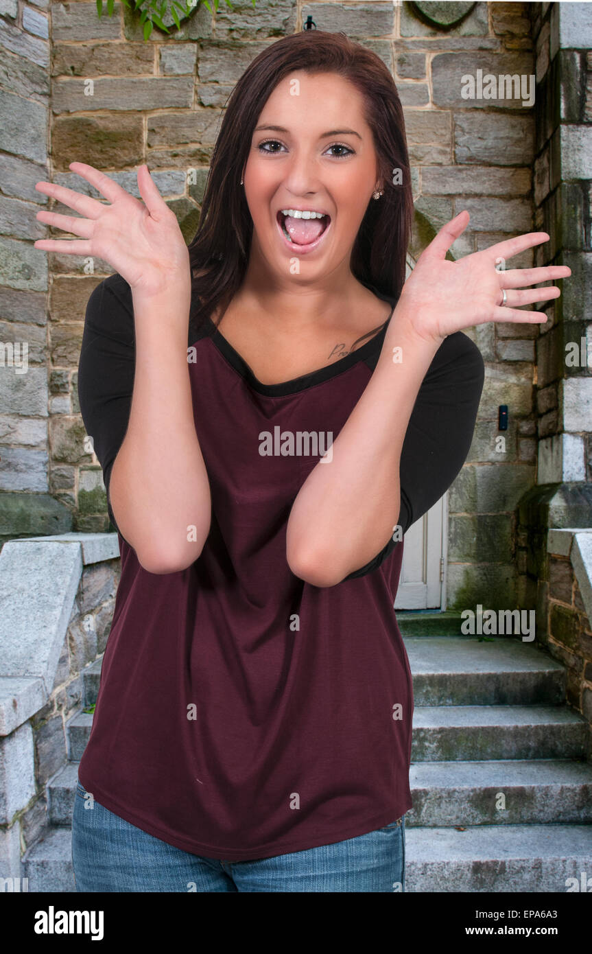 Surprised woman hi-res stock photography and images - Alamy