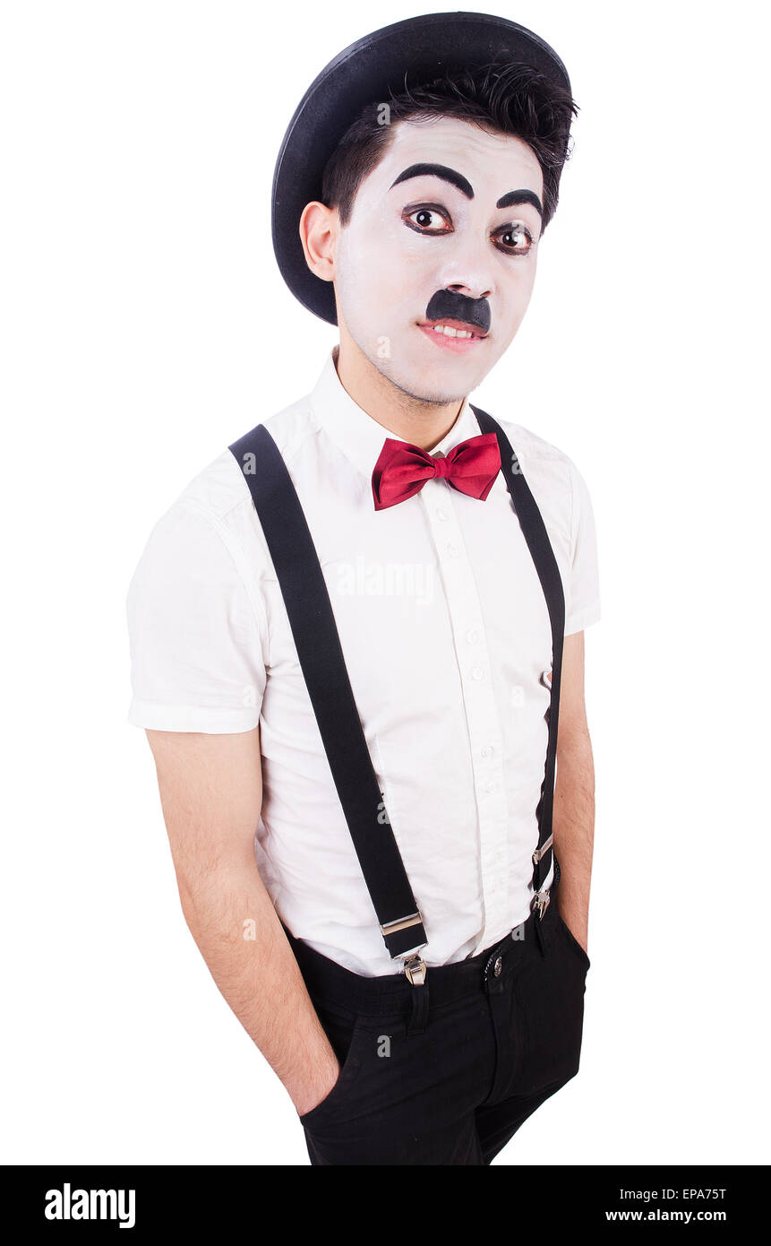 Personification of Charlie Chaplin on white Stock Photo - Alamy