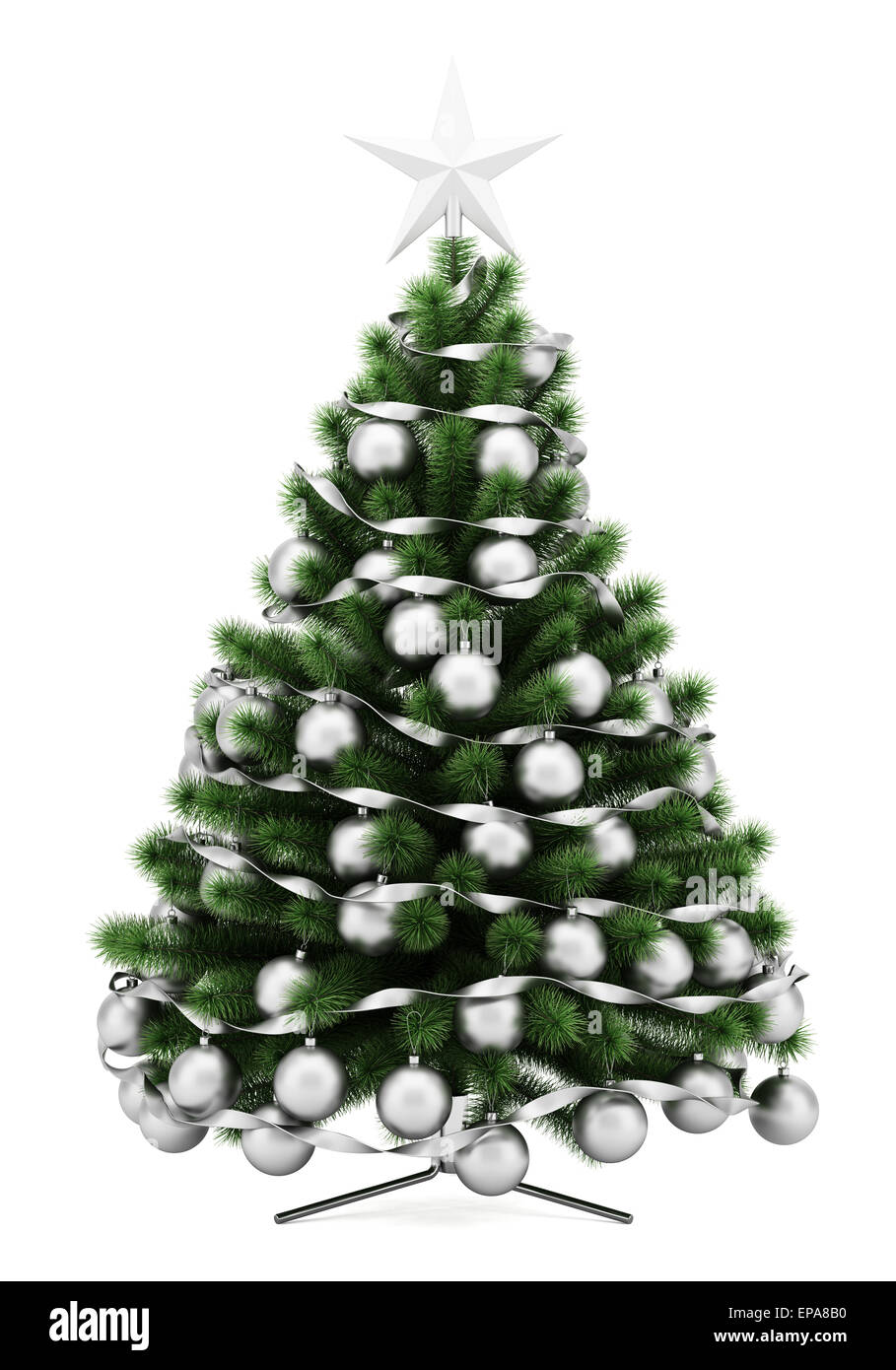 decorated christmas tree isolated on white Stock Photo - Alamy