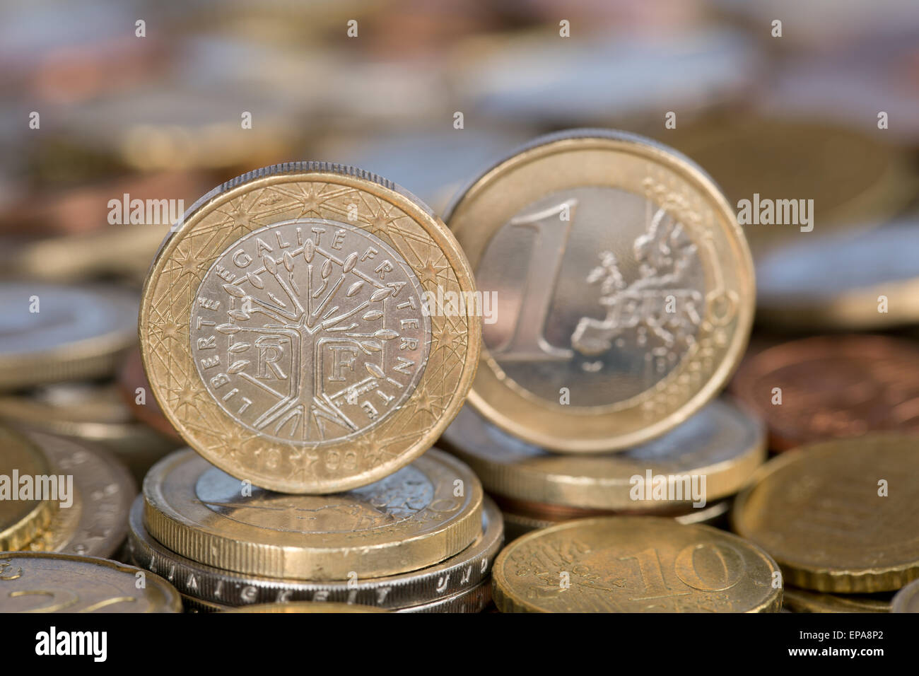 1 Euro France Frankreich Stock Photo
