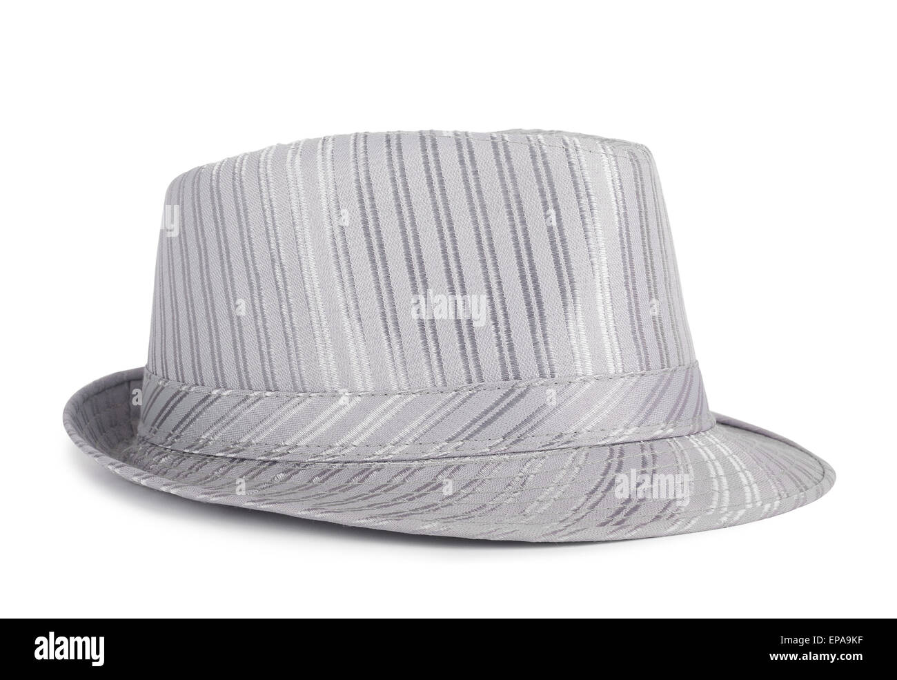 Silver silk hat for the summer on an isolated background Stock Photo