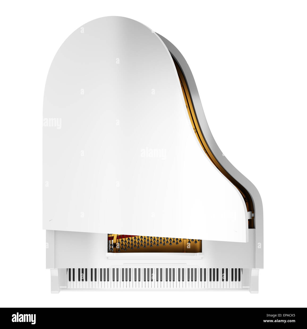 top view of white grand piano isolated on white Stock Photo - Alamy