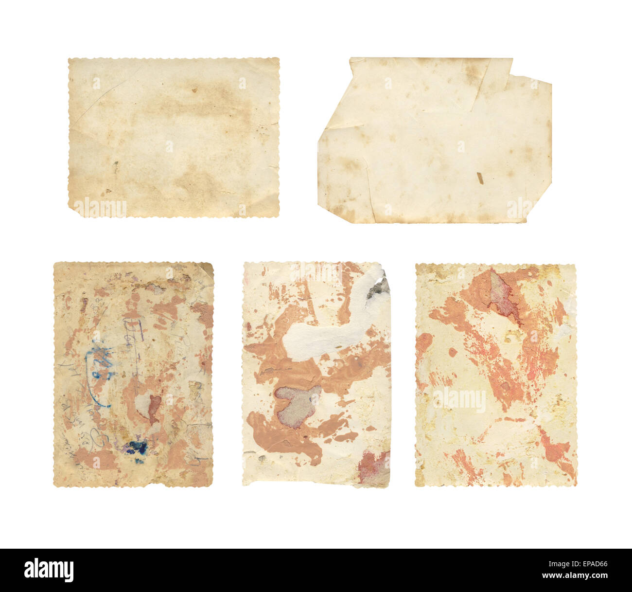 Set of old photo paper texture isolated on white background Stock Photo ...