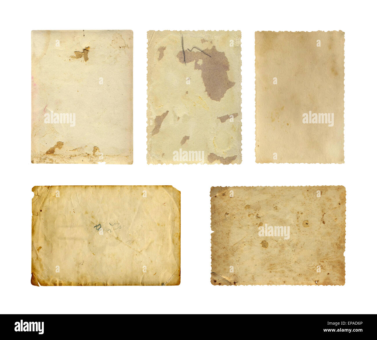 Set of Old photo paper texture isolated on white background Stock Photo ...