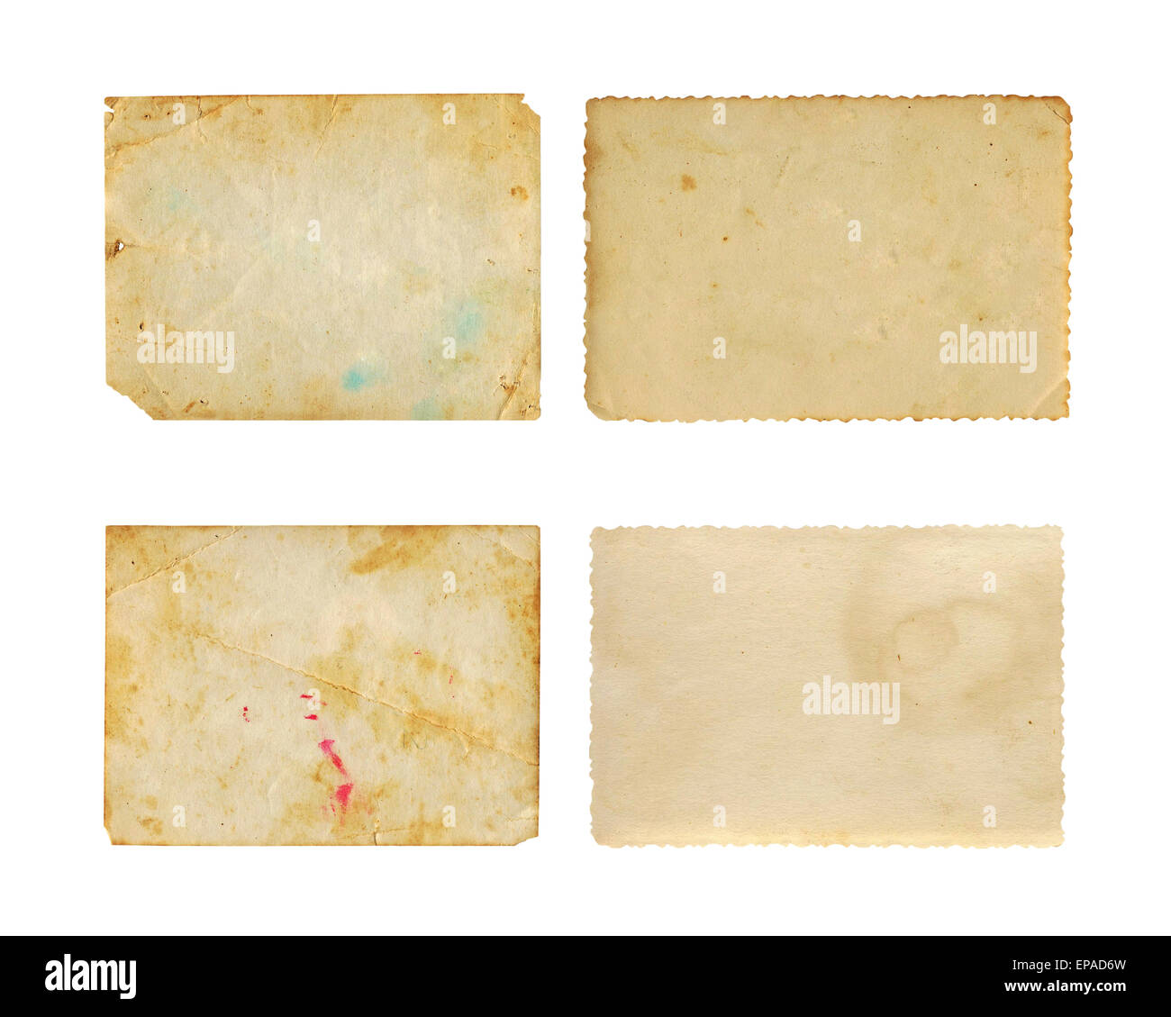 Set of Old photo paper texture isolated on white background Stock Photo ...