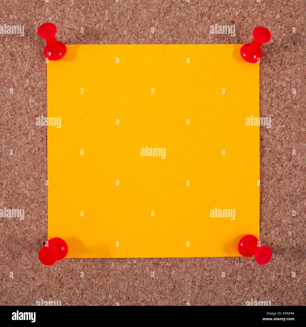 Orange Note Paper Blank orange note paper pinned to a Noticeboard Stock Photo - Alamy