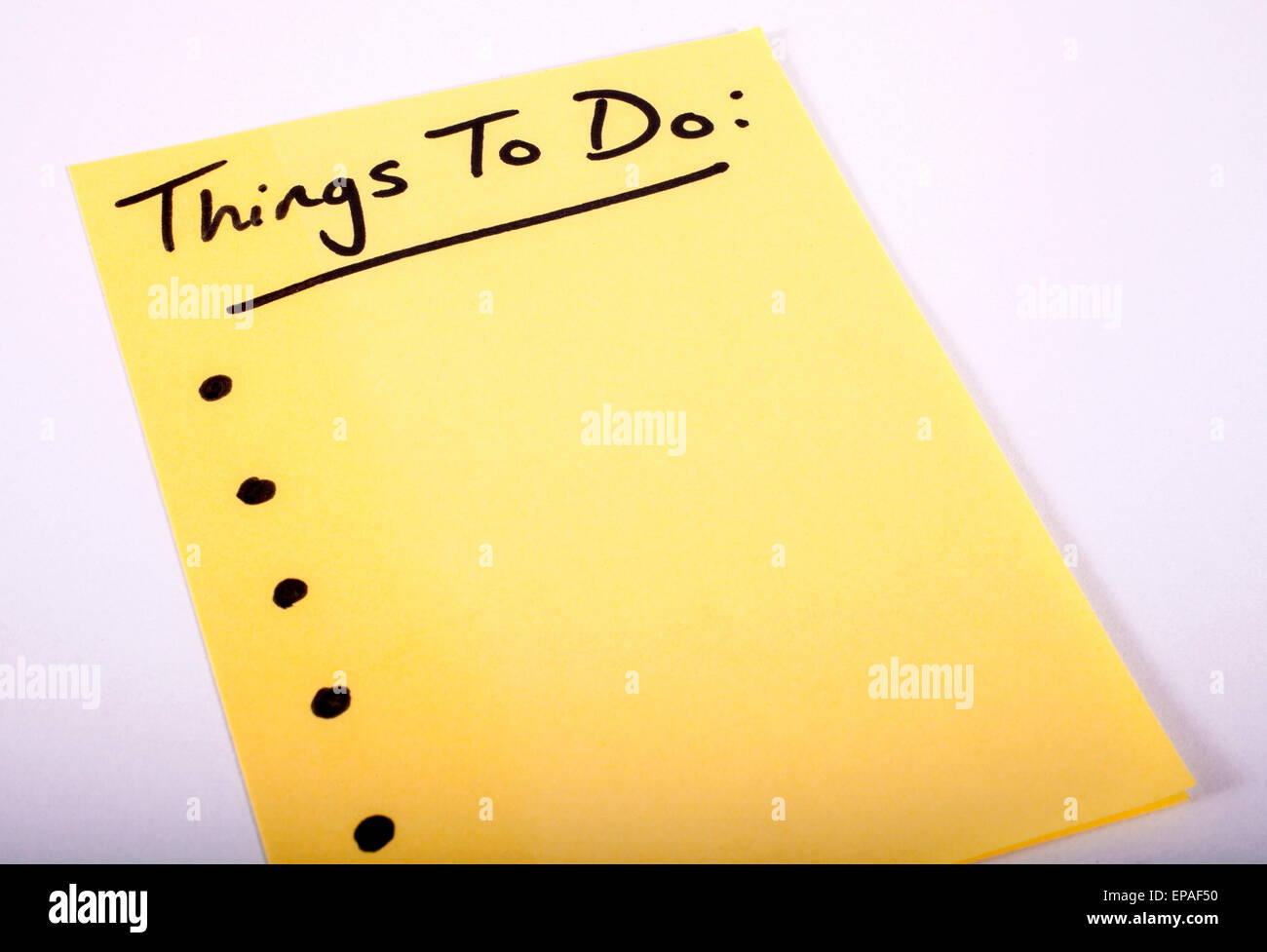 Things to Do written on a piece of Note Paper Stock Photo - Alamy