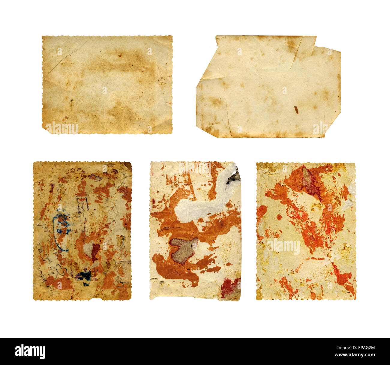 Set of old photo paper texture isolated on white background Stock Photo ...