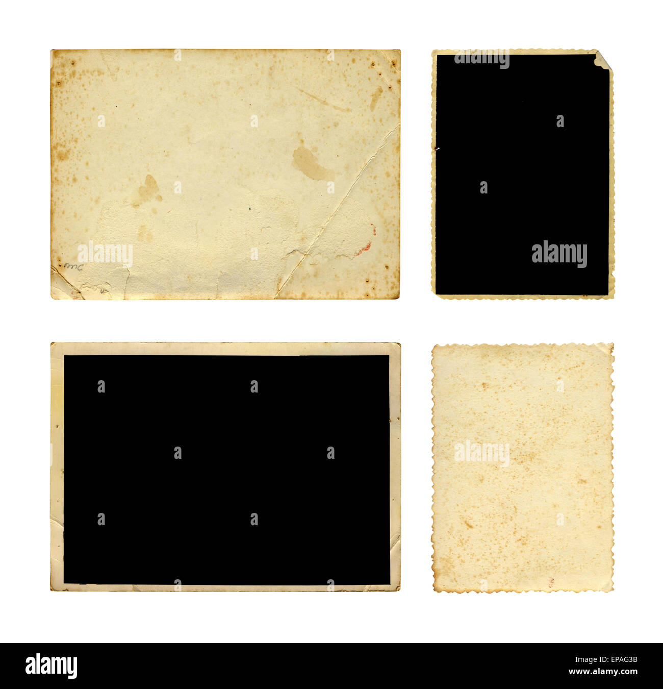 Set of old photo paper texture isolated on white background Stock Photo ...
