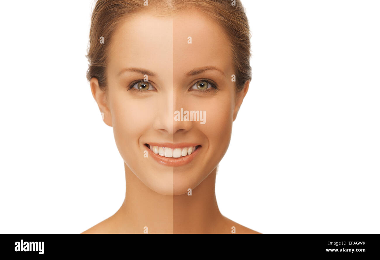 Woman face spray tan hires stock photography and images Alamy