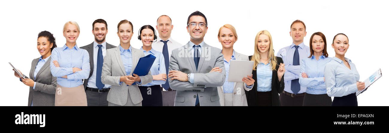 group of happy businesspeople Stock Photo - Alamy