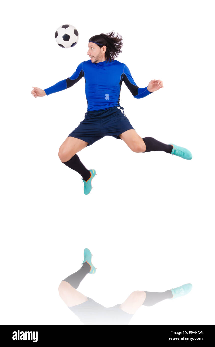 Football player isolated on the white background Stock Photo - Alamy