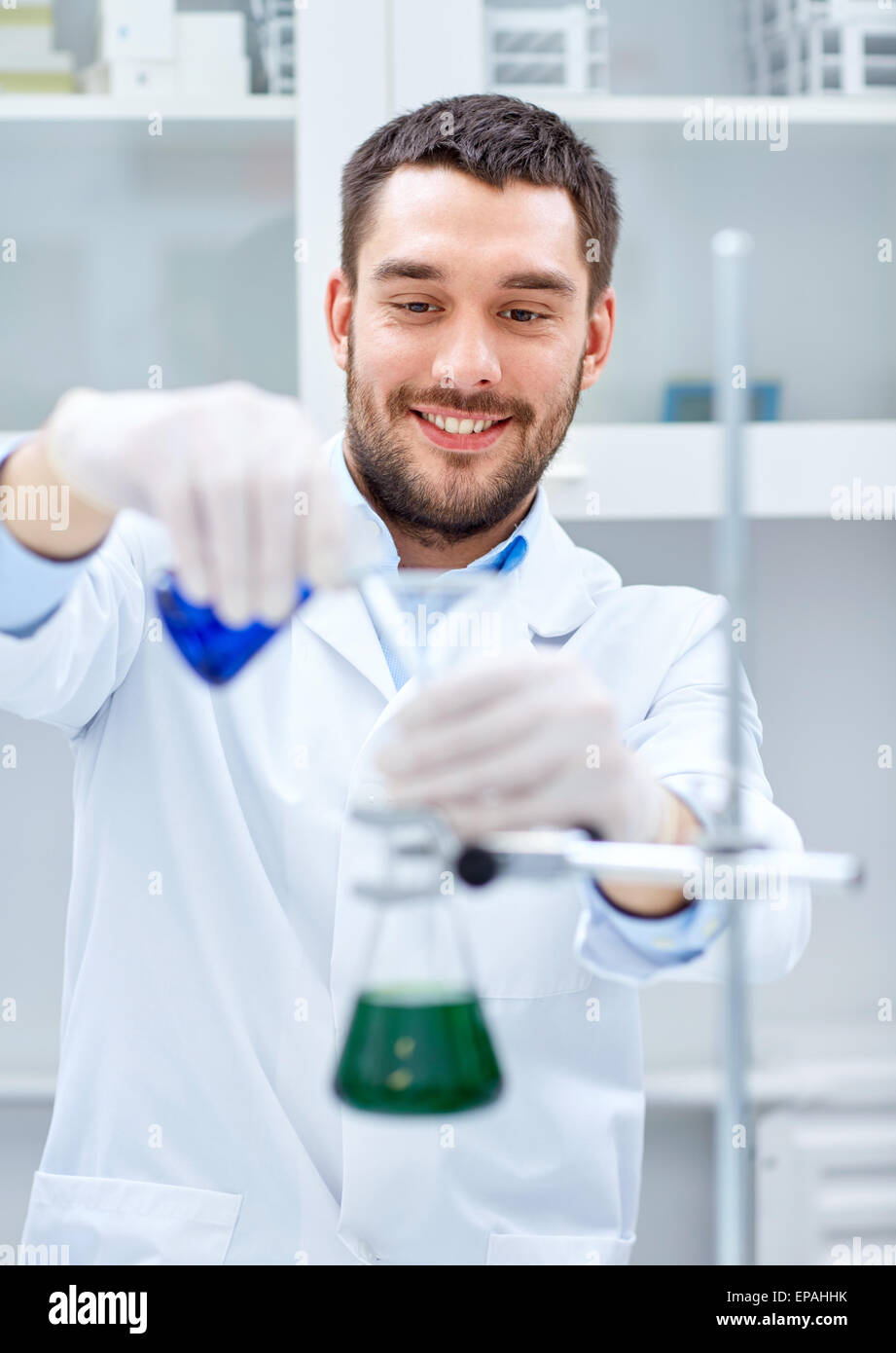 young scientist making test or research in lab Stock Photo