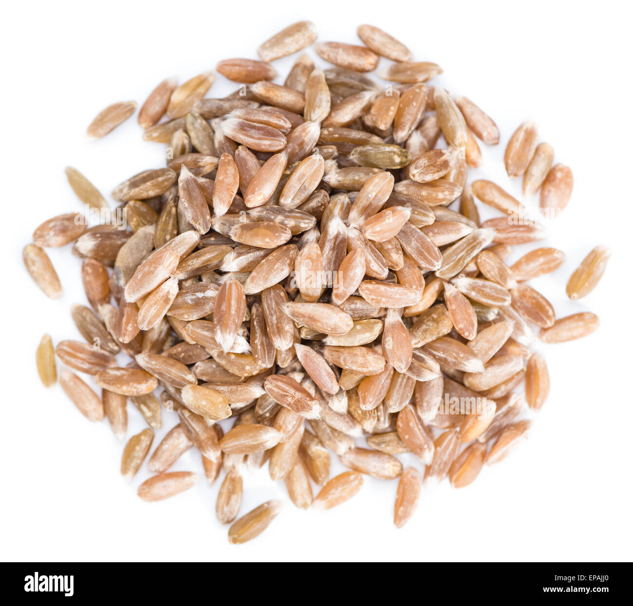 Portion of Spelt (isolated on pure white background Stock Photo - Alamy