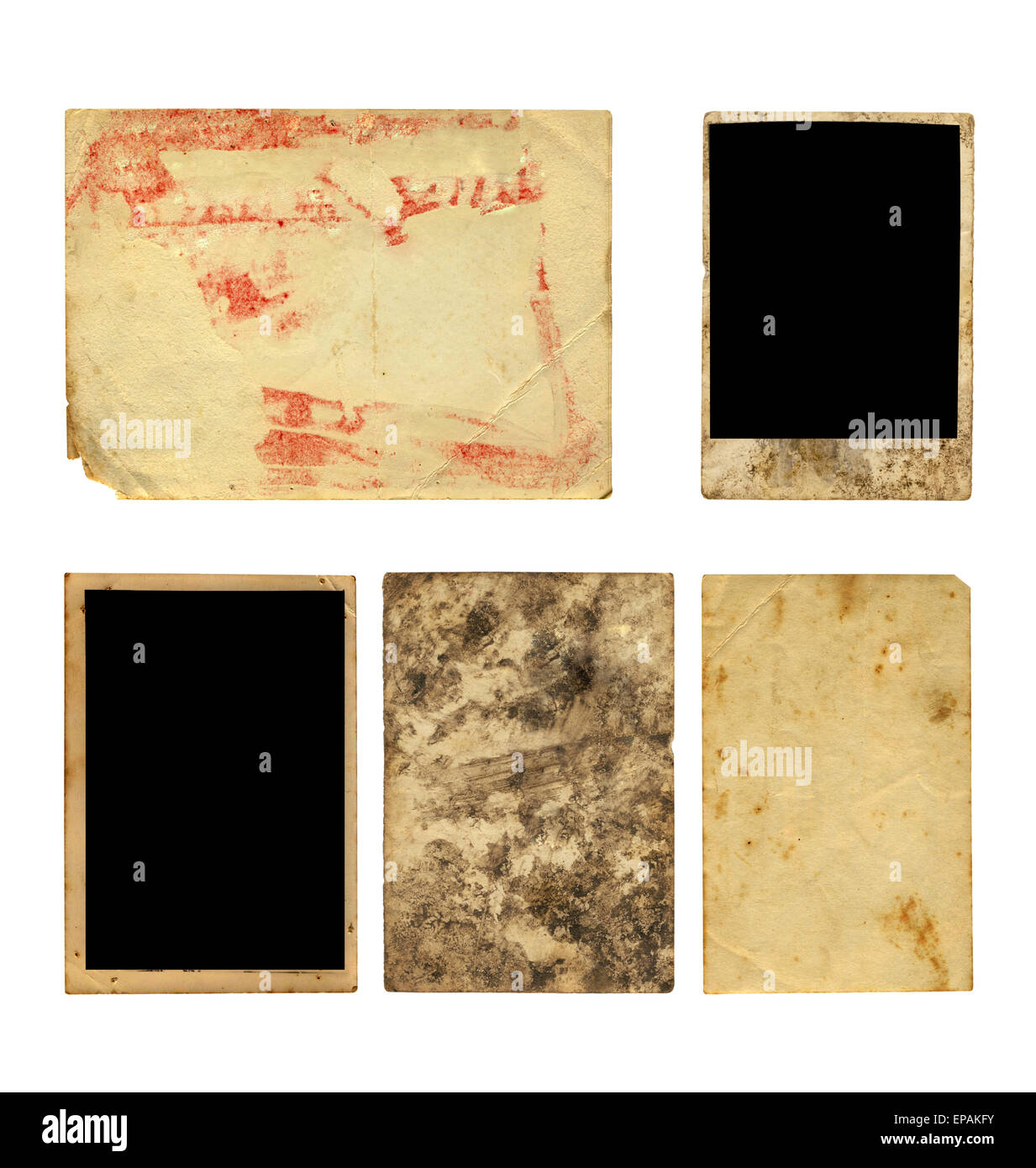 Set of old photo paper texture isolated on white background Stock Photo ...