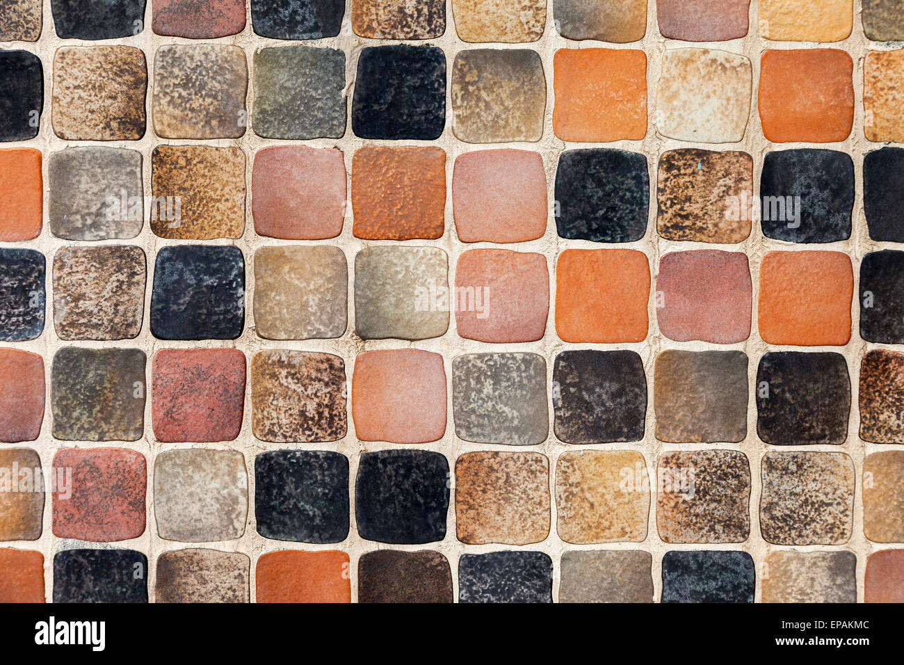 Ceramic glass colorful tiles mosaic composition pattern background Stock Photo