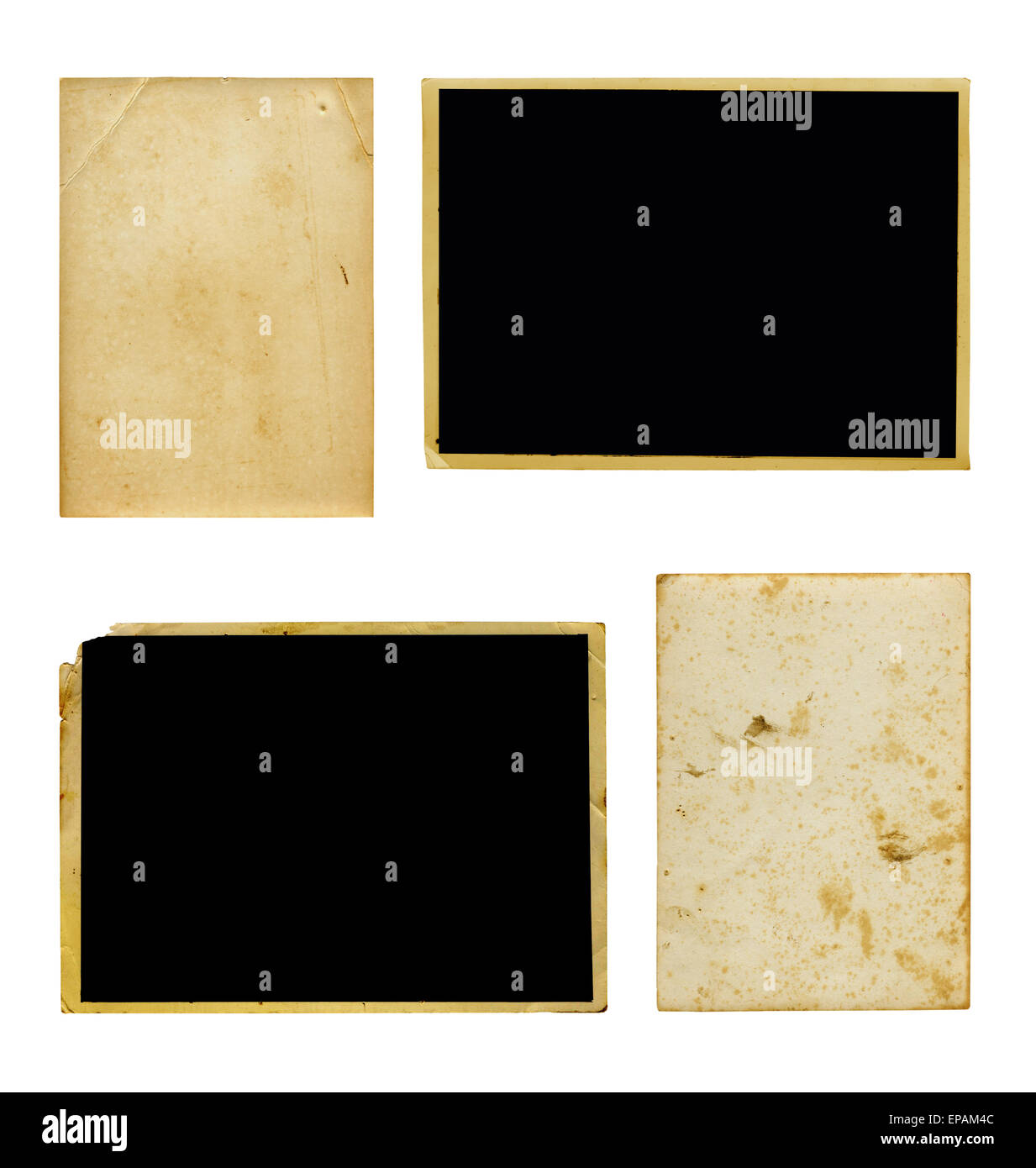 Set of old photo paper texture isolated on white background Stock Photo ...