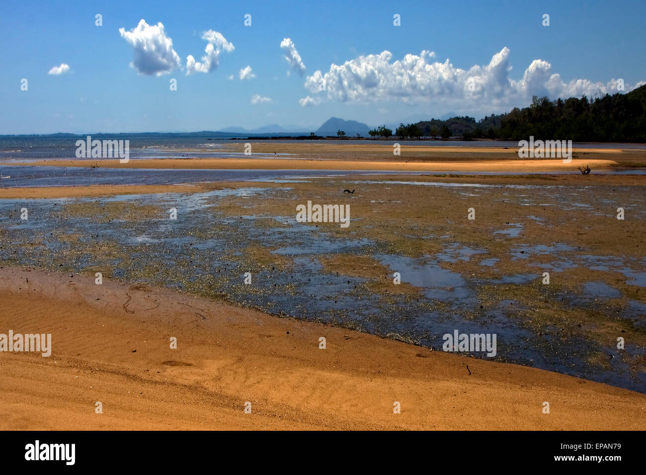 lokobe reserve, madagascar lagoon , coastline and sand Stock Photo