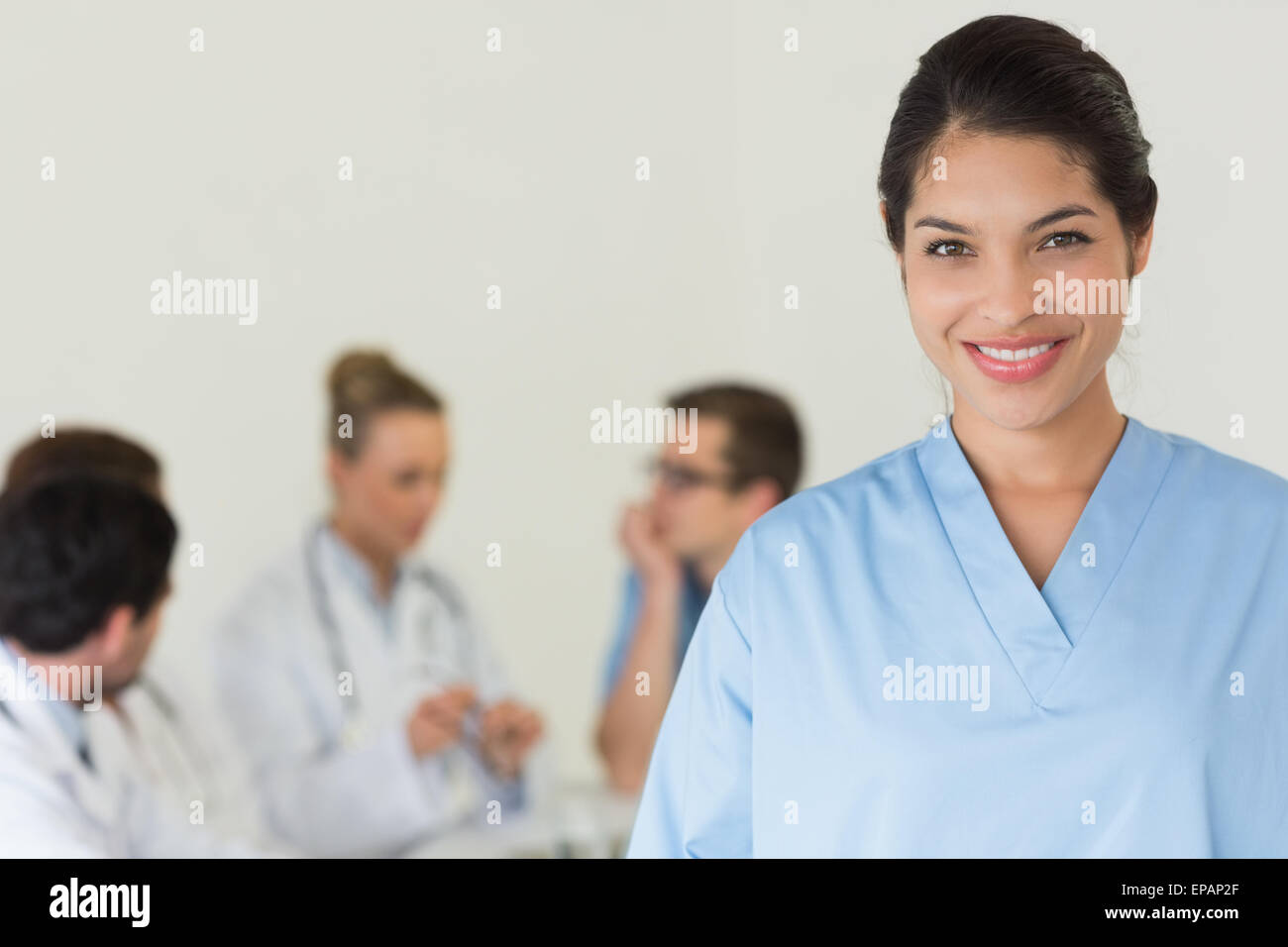 Beautiful nurse smiling Stock Photo - Alamy