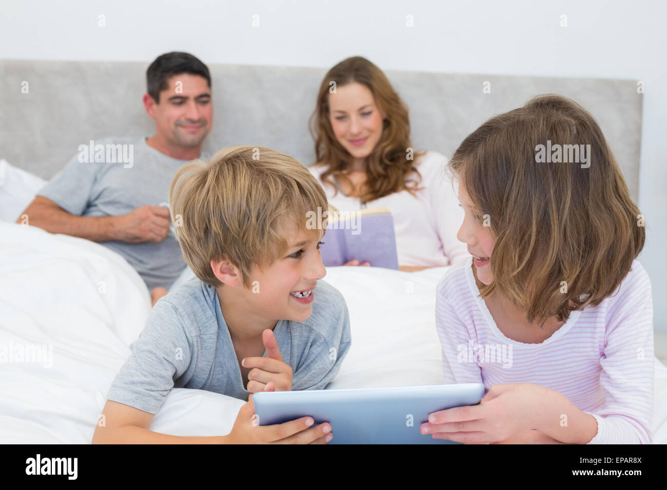 Children using digital tablet Stock Photo - Alamy