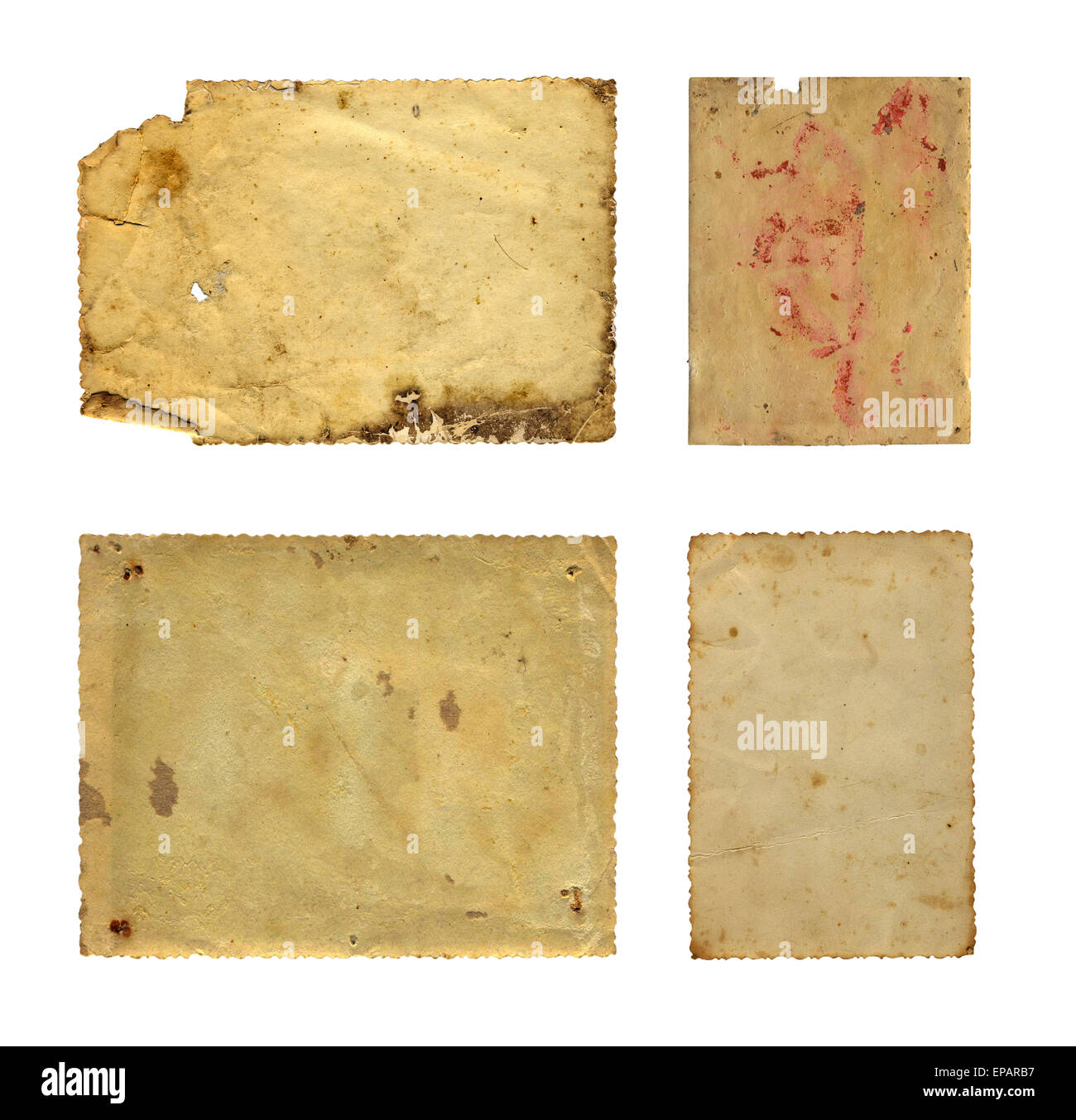 Set of old photo paper texture isolated on white background Stock Photo ...