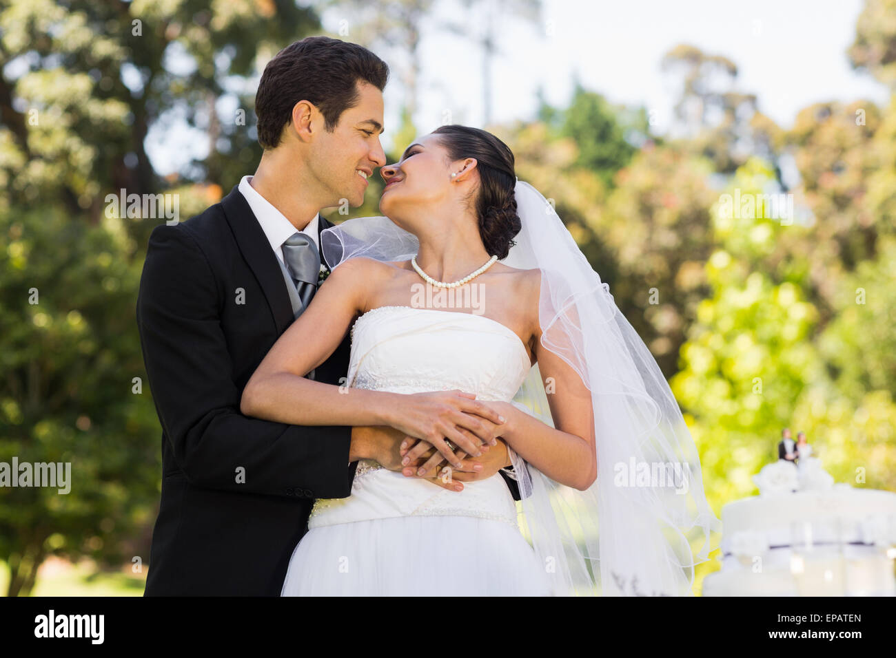 Woman arms around man wedding hi-res stock photography and images - Alamy