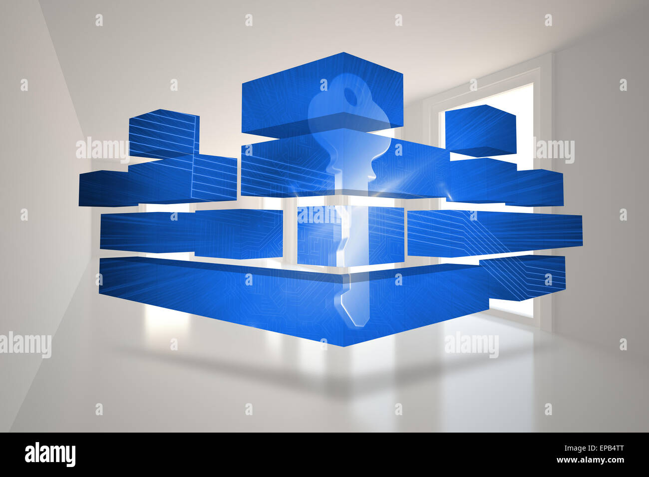 Composite image of digital key on abstract screen Stock Photo - Alamy