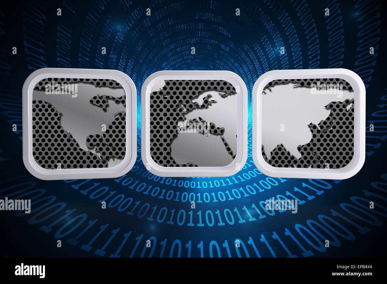 Composite image of world map on abstract screen Stock Photo
