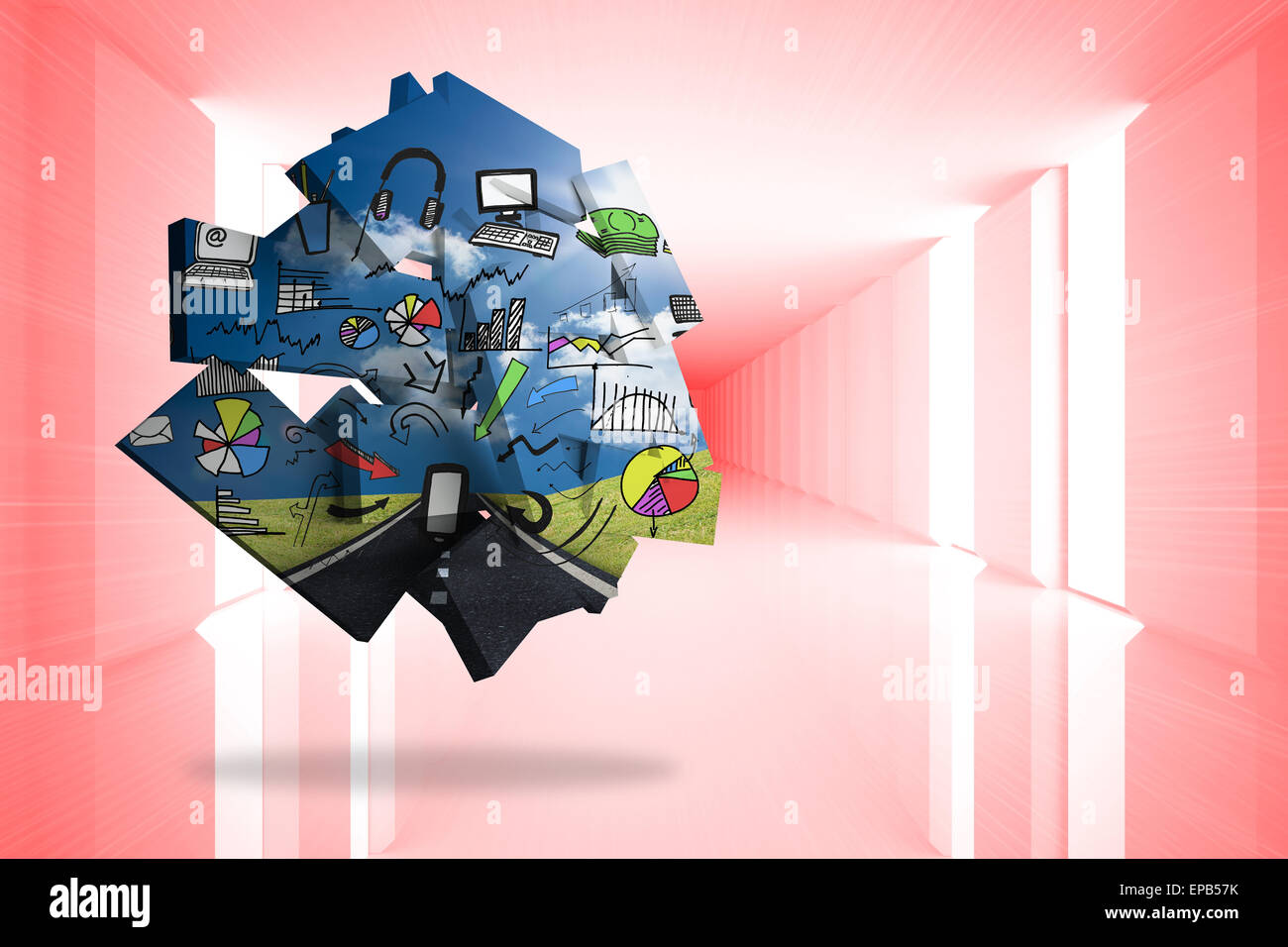 Composite image of media brainstorm on abstract screen Stock Photo - Alamy
