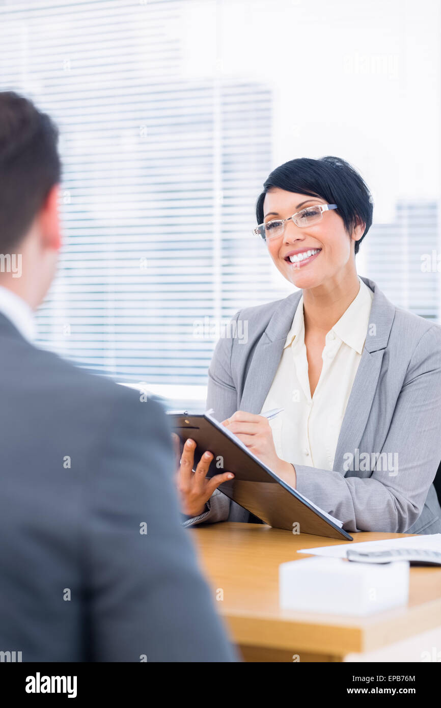 Recruiter checking the candidate during a job interview Stock Photo - Alamy