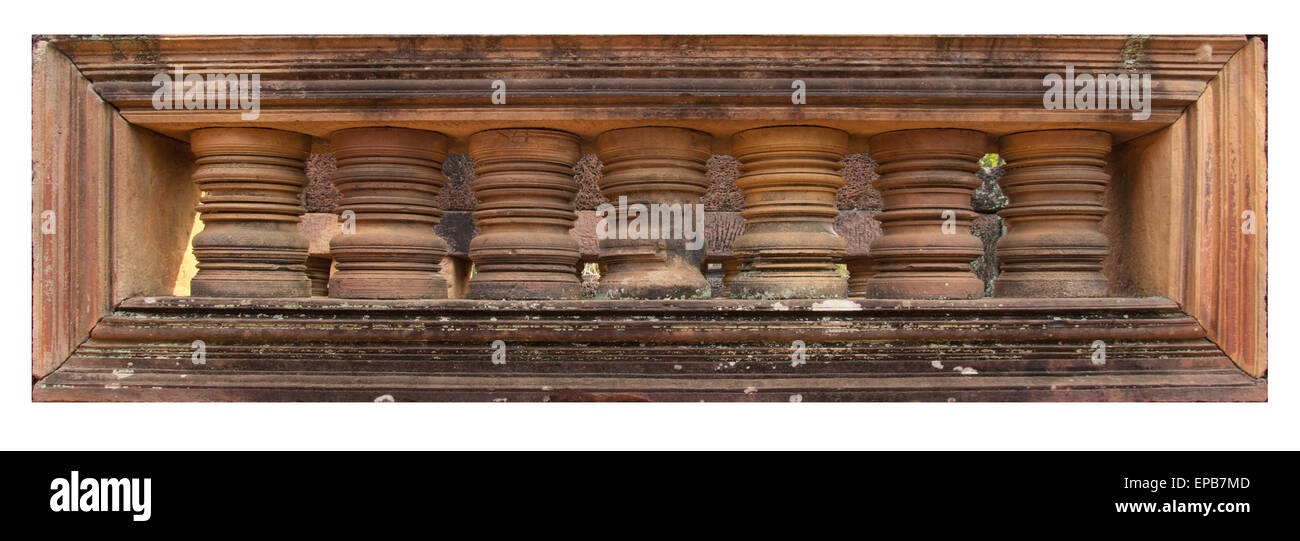 Typical window balusters found at Angkor Wat, Siem Riep, Cambodia Stock Photo