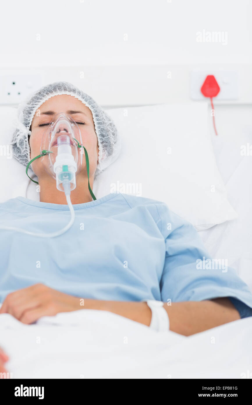 Female patient receiving artificial ventilation Stock Photo Alamy
