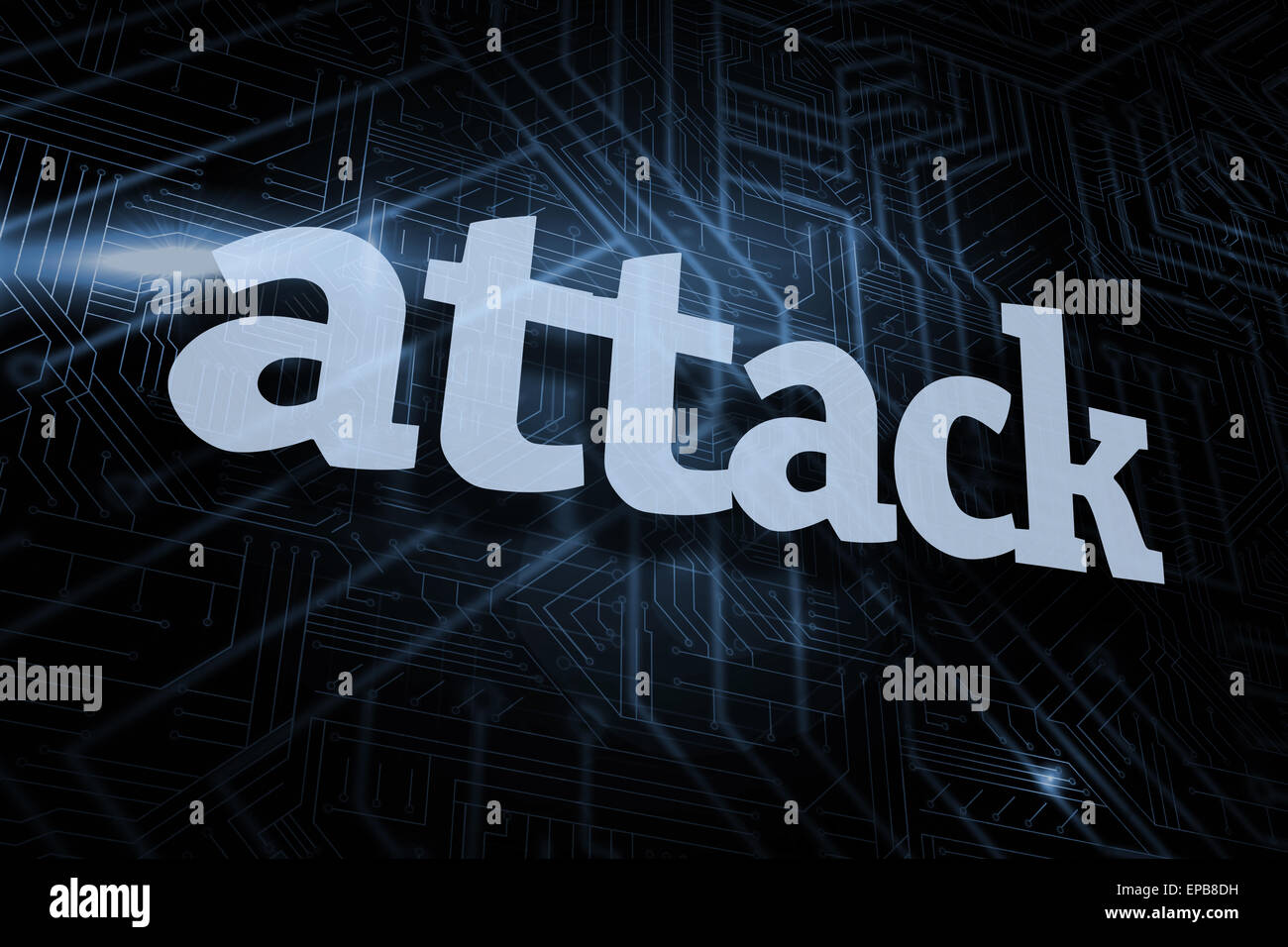 Attack against futuristic black and blue background Stock Photo - Alamy