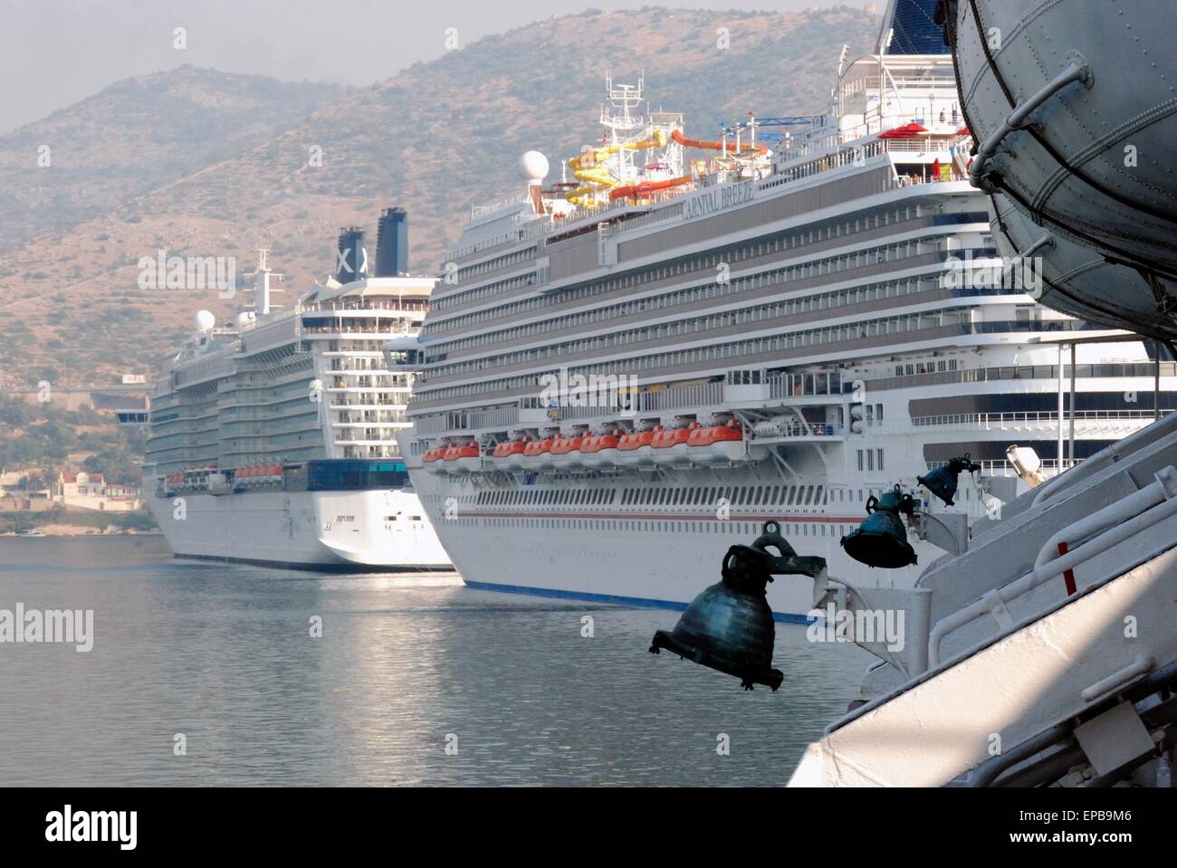 Cruise ships docked at Dubrovnik, Croatia Stock Photo