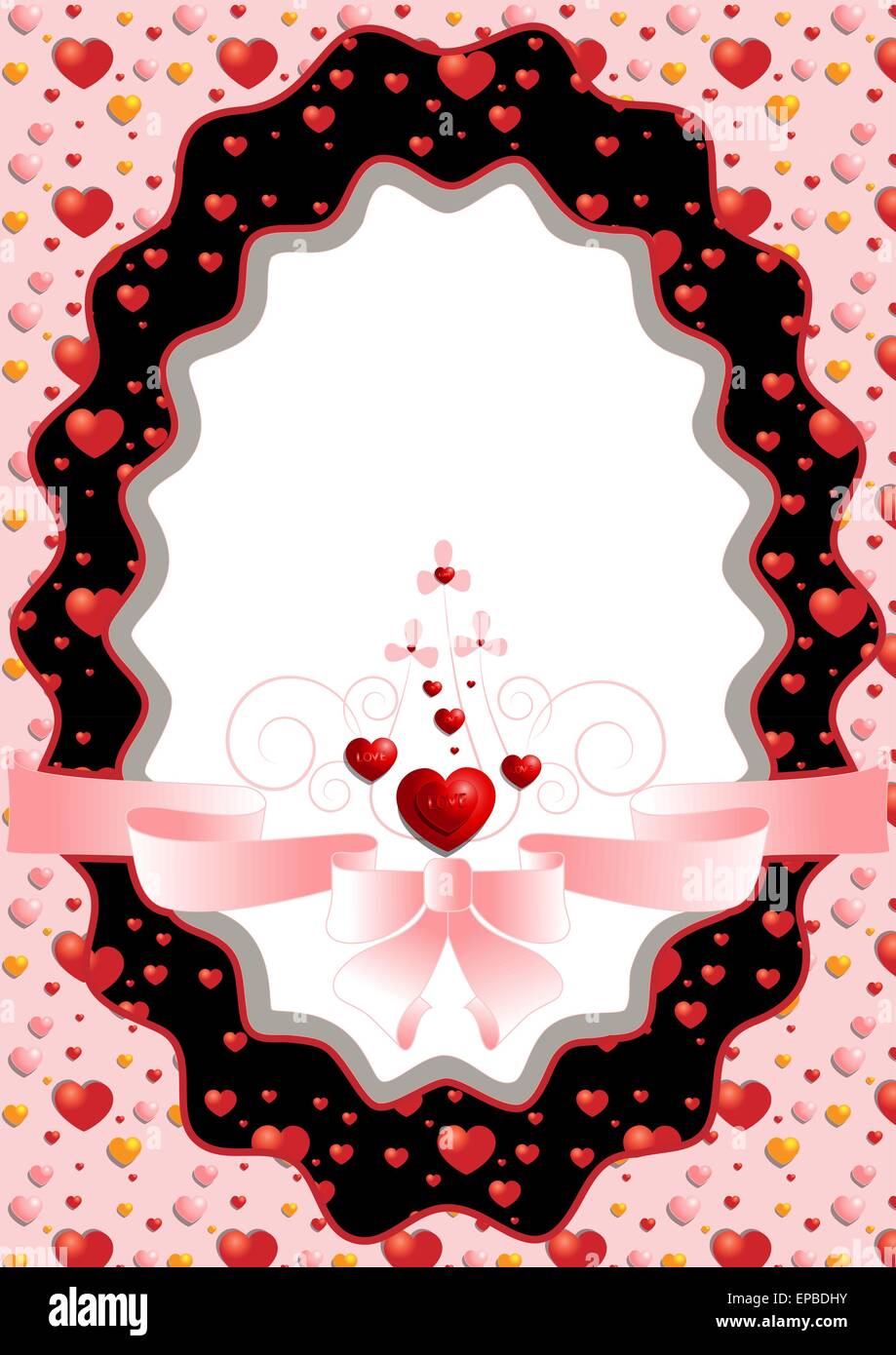 Red heart bow pattern Stock Vector Images - Alamy