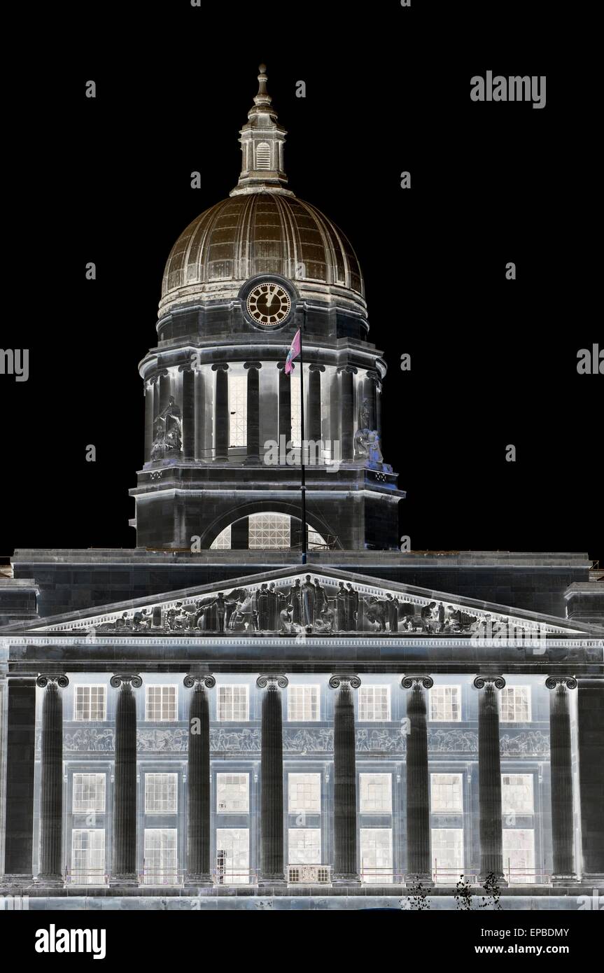 Architectural detail of the city hall in Nottingham, England Stock