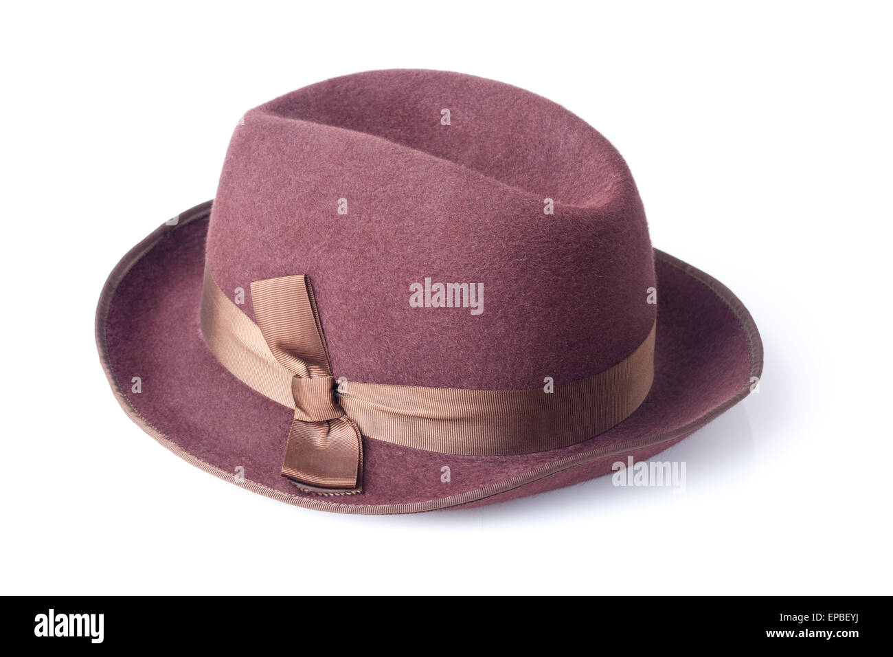 female felt hat isolated on white background Stock Photo - Alamy
