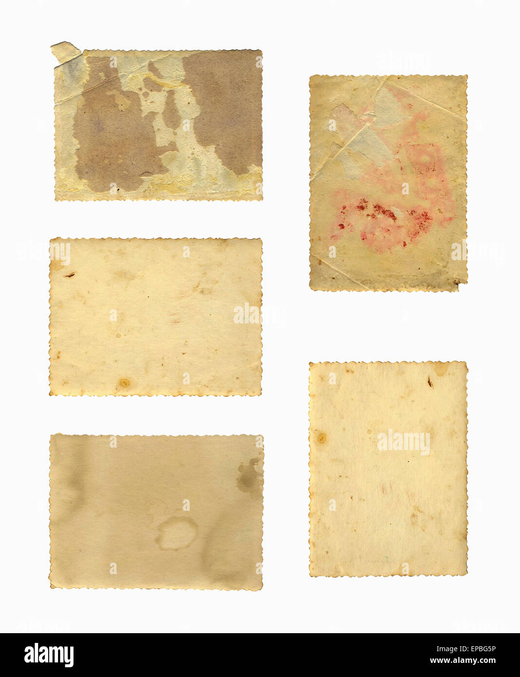 Set of old photo paper texture isolated on white background Stock Photo ...