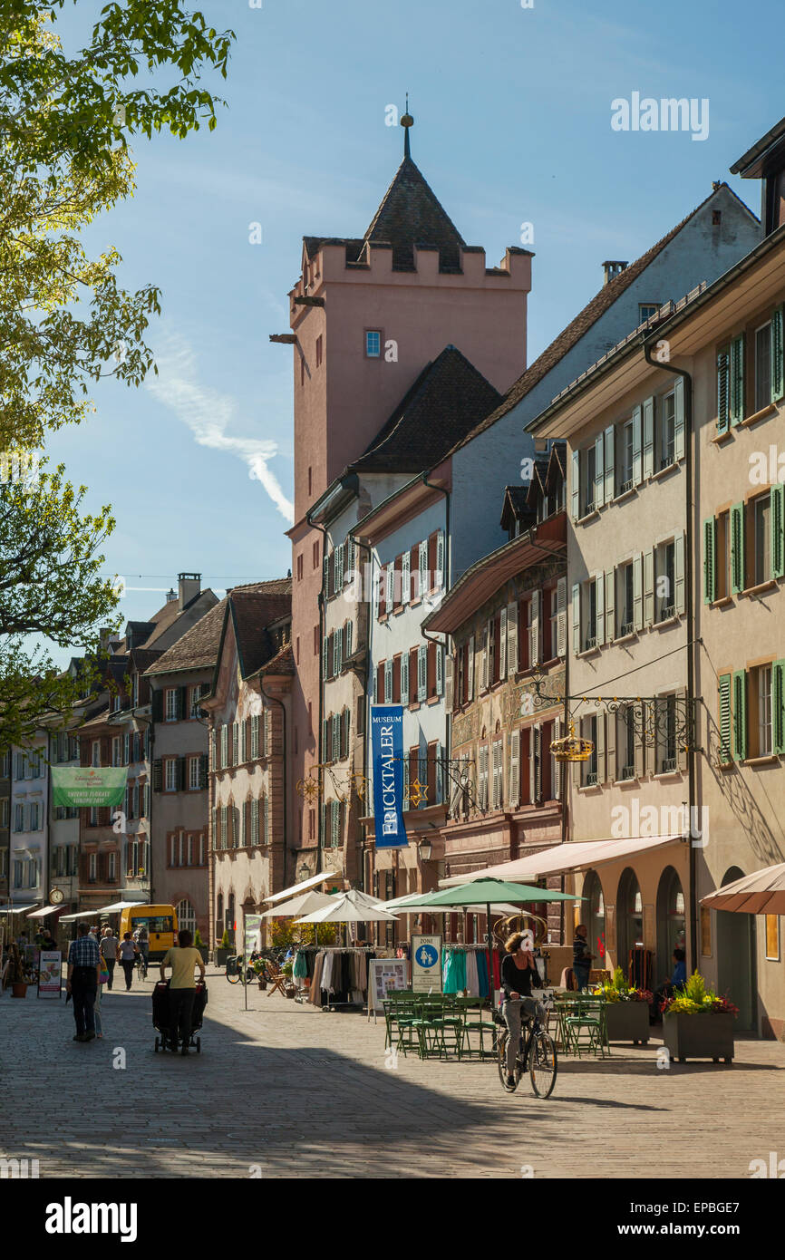 April afternoon in Rheinfelden, canton Aargau, Switzerland Stock Photo