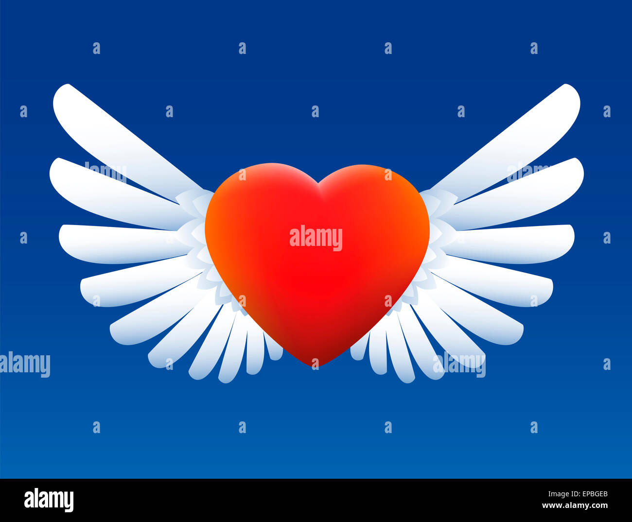 Blue Hearts With Wings Background