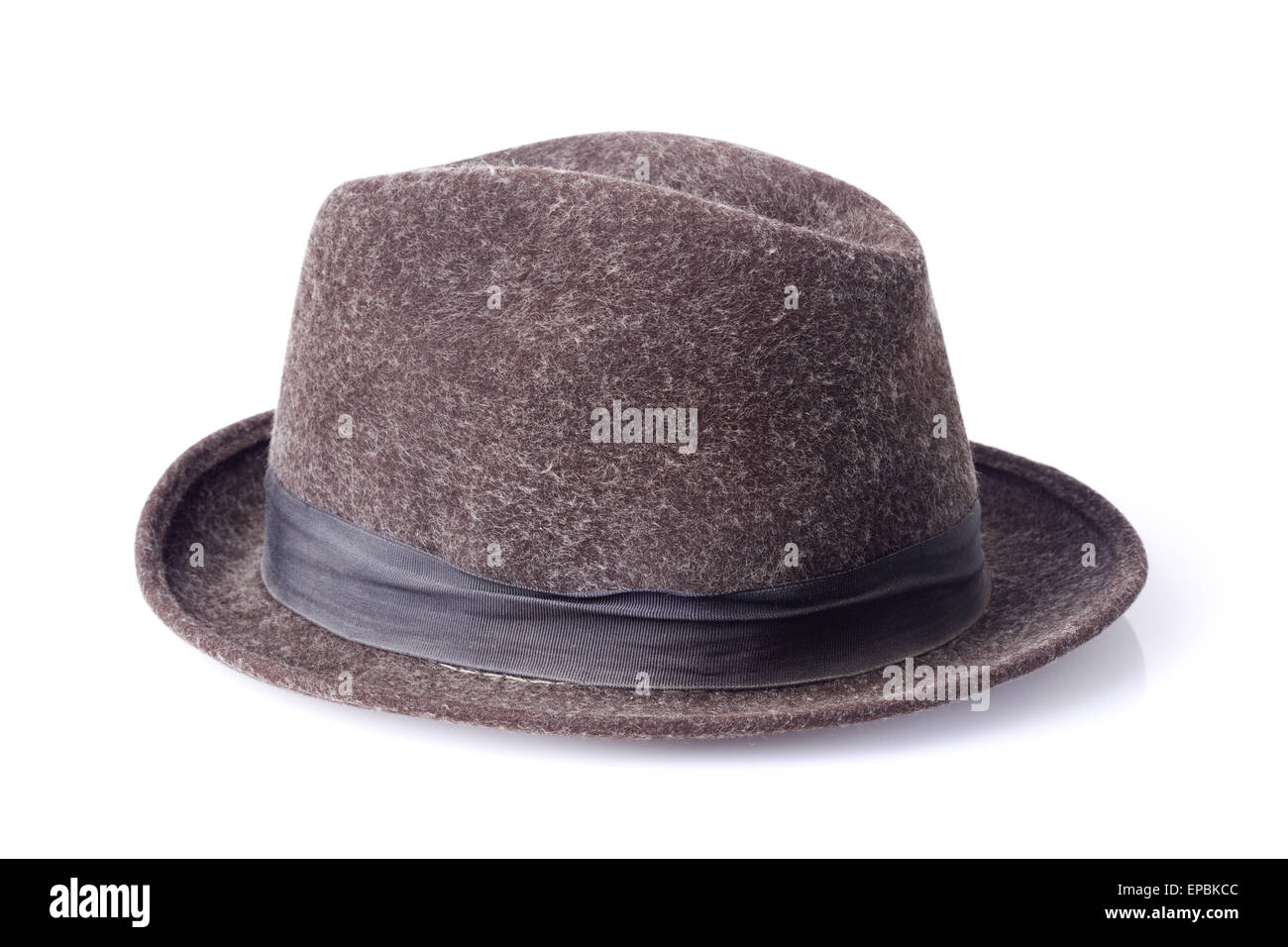 brown male felt hat isolated on white background Stock Photo - Alamy