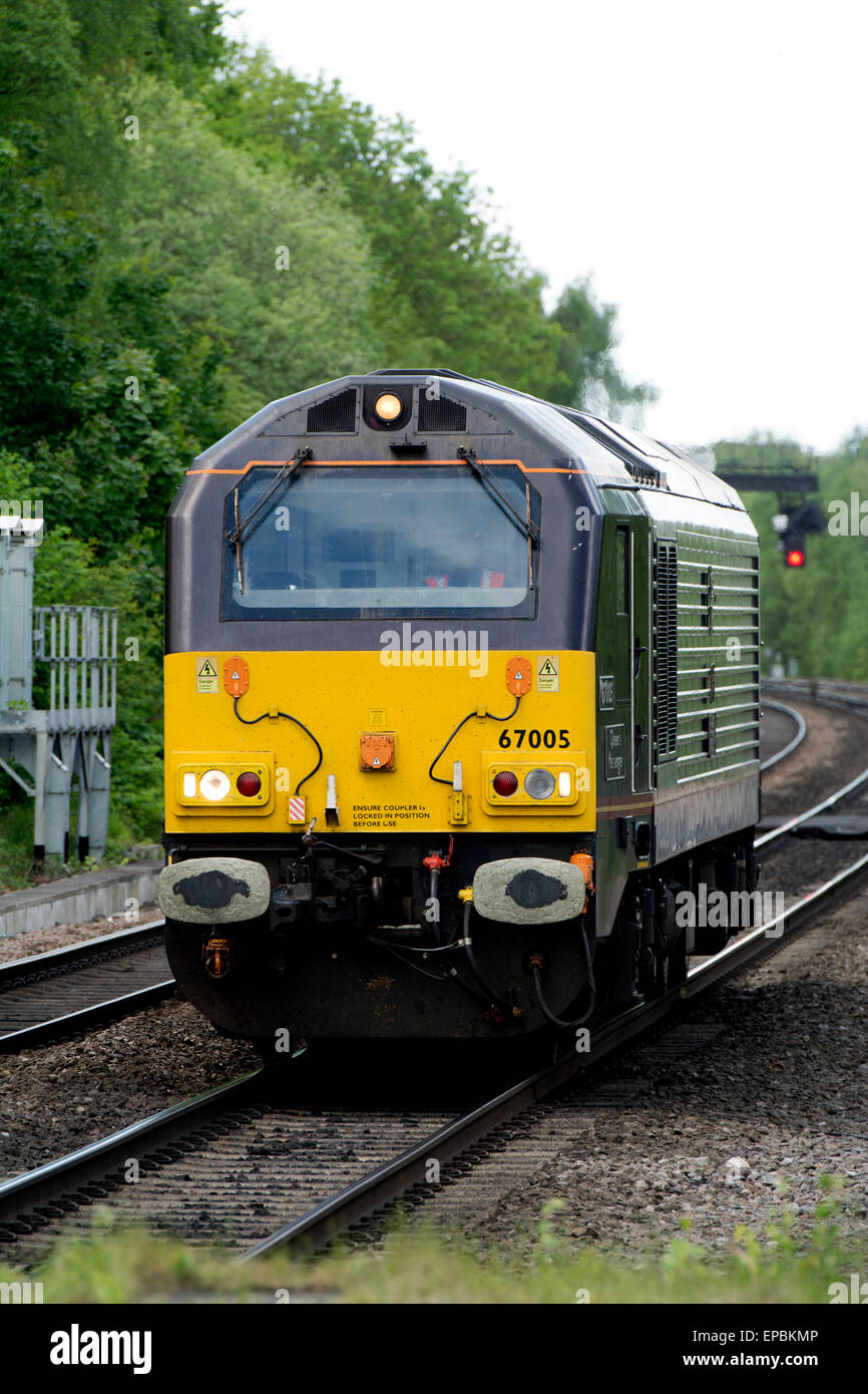 Class 67 diesel locomotive at Water Orton, Warwickshire, UK Stock Photo