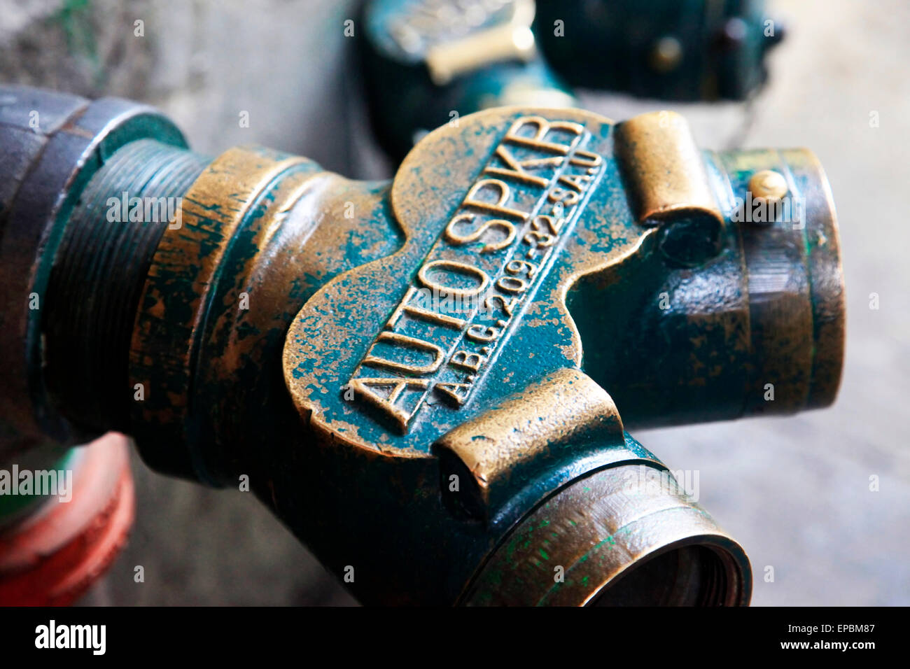 Green Fire Hydrant Closeup Stock Photo