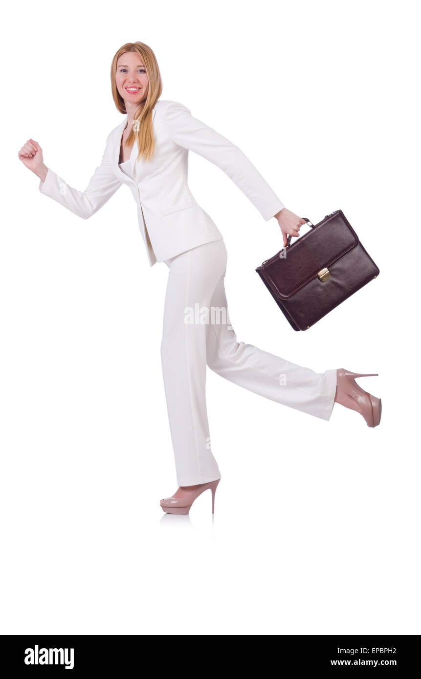 Woman businesswoman isolated on white Stock Photo