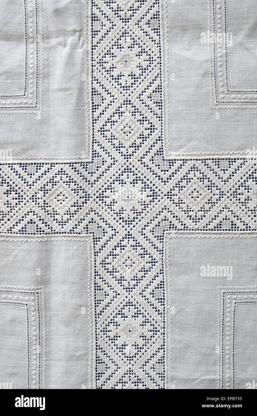 Close-up of the Ukrainian whitework Stock Photo